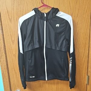 Russell Athletic Black and White Kids Zip Hoodie